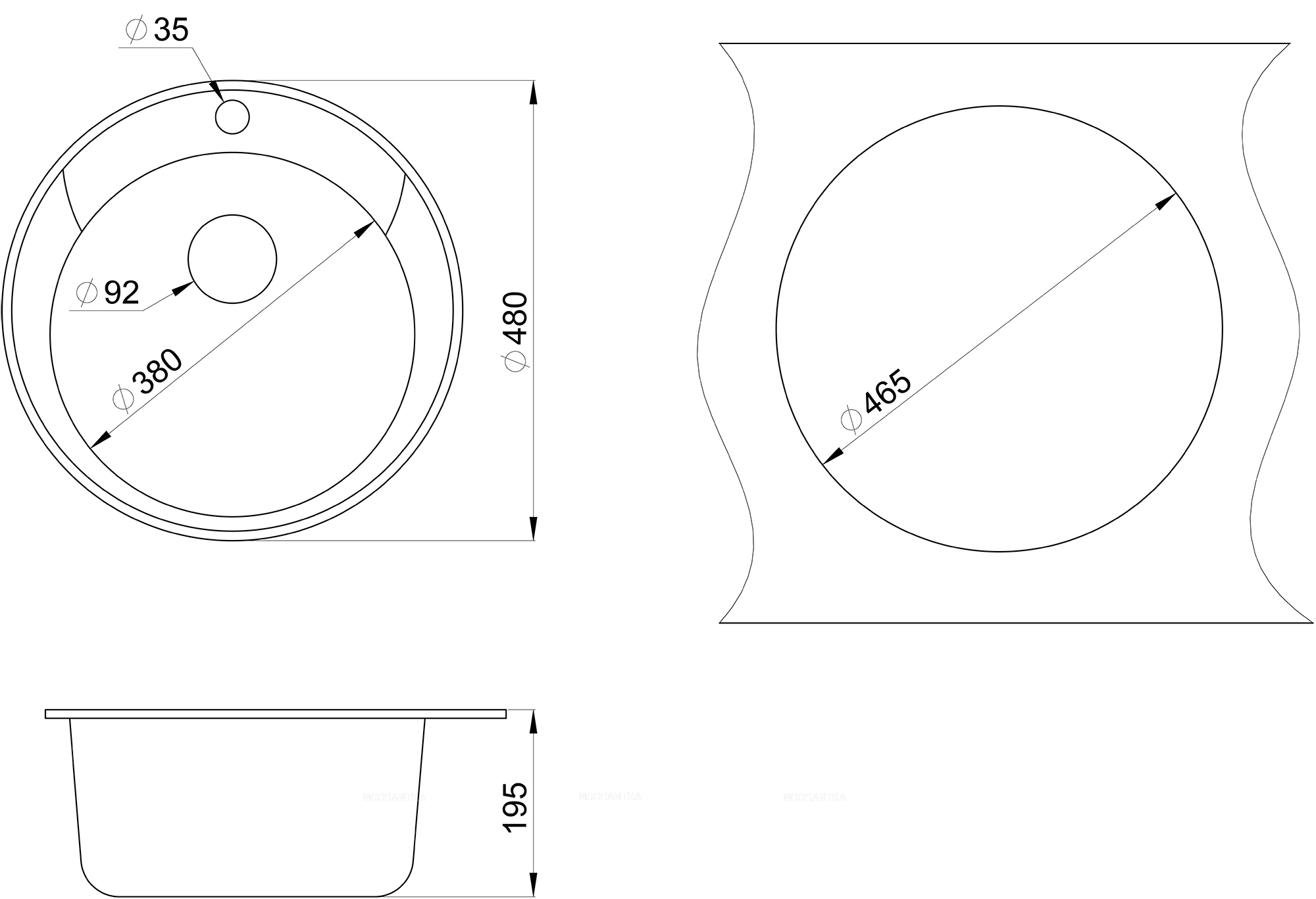 Мойка кухонная Granula Standart ST-4802 базальт - изображение 2