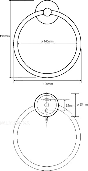 Полотенцедержатель круглый Bemeta Omega 104104062 - изображение 2