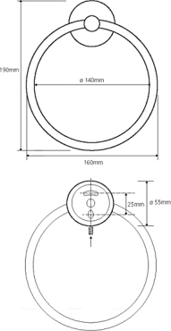 Полотенцедержатель круглый Bemeta Omega 104104062 - 2 изображение