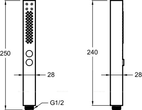 Душевая лейка Jacob Delafon Shift+ E21336-BN 2 режима, d 2,8 см., серый - 2 изображение