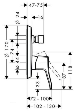 Смеситель для ванны с душем Hansgrohe Metris Classic 31485000 - 3 изображение