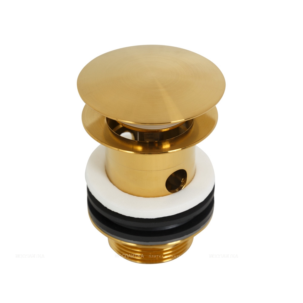 Донный клапан для раковины Cezares Eco ECO-SAT-BORO с переливом, брашированное золото - изображение 2