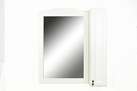 Зеркальный шкаф Orange Классик 85 см, с подсветкой, массив бука, цвет - белый