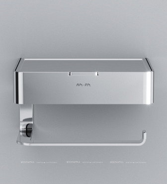 Держатель для туалетной бумаги Am.Pm Inspire 2.0 A50A341500 с полочкой для телефона и контейнером - 3 изображение