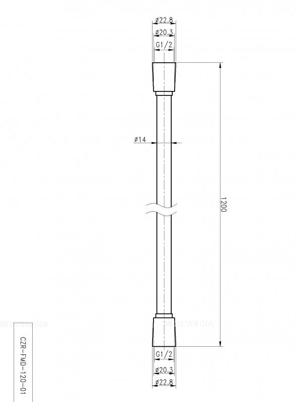 Шланг для душа 120 см Cezares CZR-FMD-120-01, хром матовый - изображение 2