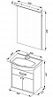 Комплект мебели для ванной Aquanet Грейс 60 1 ящик, 2 фасада, дуб кантенбери - 14 изображение