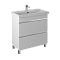 Тумба с раковиной Briz Элен классик 80 см, белый глянец 
