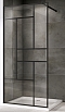 Душевая перегородка Abber Immer Offen 100х200 см AG63100B8 профиль черный, стекло прозрачное