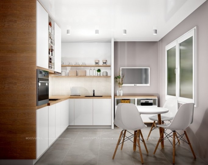 Дизайн Кухня в стиле Современный в сером цвете №12577 - 4 изображение