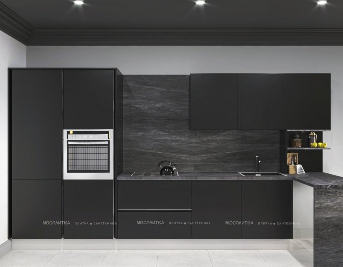 Дизайн Кухня в стиле Современный в черно-белом цвете №13133 - 2 изображение