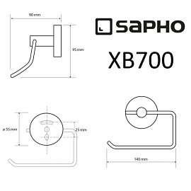 Держатель туалетной бумаги Sapho X-Round Black XB700 черный