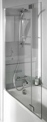 Душевая шторка на ванну Jacob Delafon Bain-Douche Neo 110х140 см E4930-GA профиль хром, стекло прозрачное1