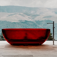 Ванна из полиэфирной смолы 170х75 см Abber Kristall AT9703Rubin красный1