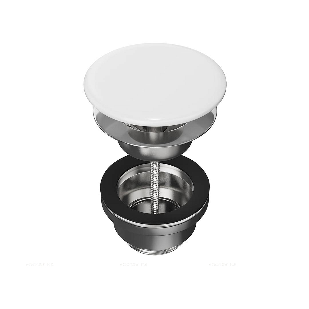 Донный клапан для раковины Kerama Marazzi Plaza DRR.1/WHT с керамической крышкой, глянцевый белый - изображение 2