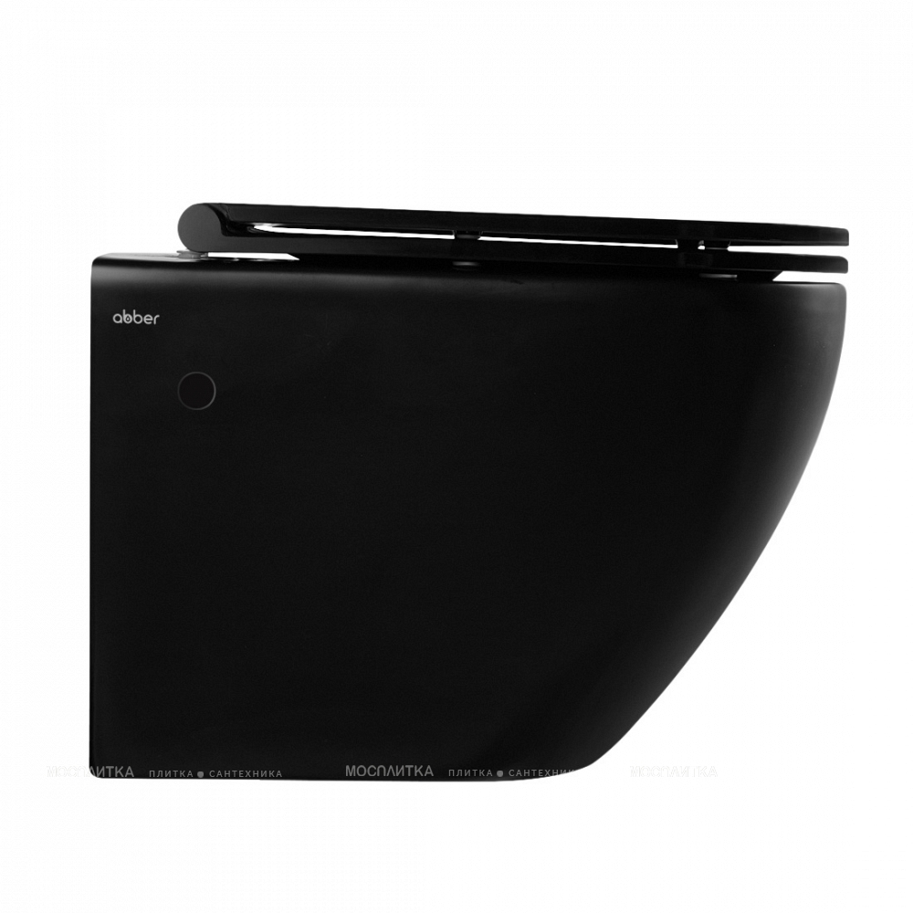 Унитаз подвесной безободковый Abber Bequem AC1103MB с крышкой-сиденьем микролифт, матовый черный - изображение 2