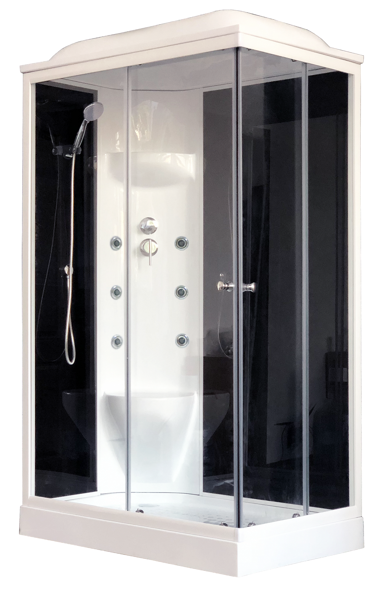 Душевая кабина Royal Bath 8120HP7-BT черное/прозрачное левая 