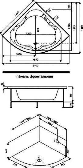 Акриловая ванна Bas Империал 150х150