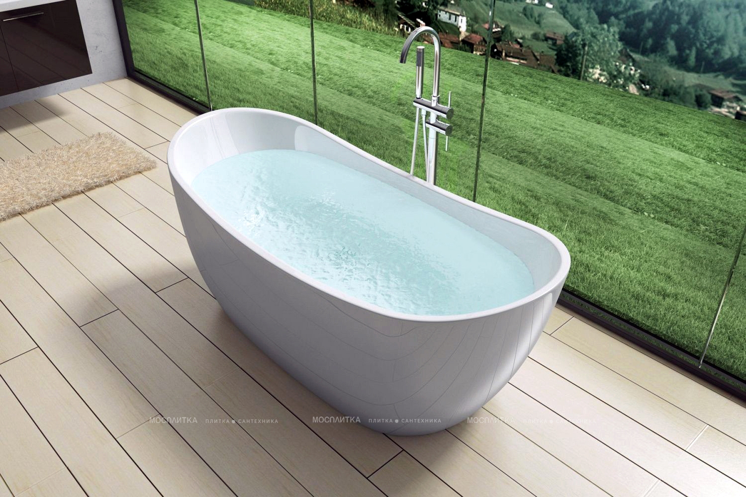 Акриловая ванна Art&Max 180х80 см AM-502-1800-780, белый - изображение 3
