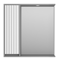 Зеркальный шкаф Brevita Balaton 80 см BAL-04080-01-01Л левый, с подсветкой, белый / серый