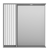 Зеркальный шкаф Brevita Balaton 80 см BAL-04080-01-01Л левый, с подсветкой, белый / серый