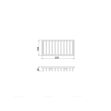 Полка-решетка Veragio Basket прямоугольная 11х22хh3 см, хром - 2 изображение