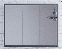 Зеркальный шкаф Corozo Айрон 90, черно-белый
