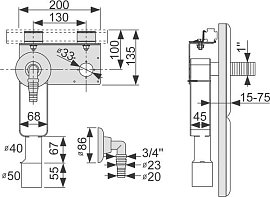 Монтажный комплект TECE Profil для стиральной машины, 9020036