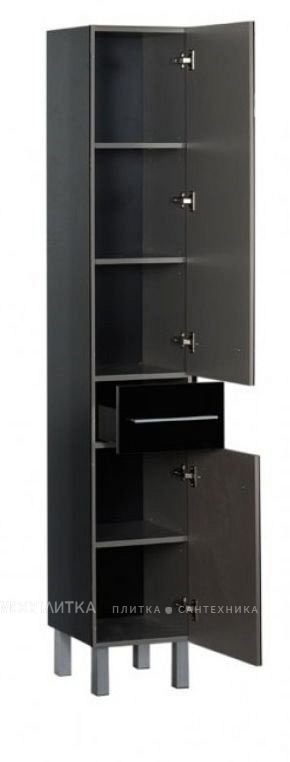 Шкаф-пенал Aquanet Сиена 35 напольный, дверцы, ящик, черный - изображение 3