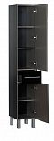 Шкаф-пенал Aquanet Сиена 35 напольный, дверцы, ящик, черный - 3 изображение