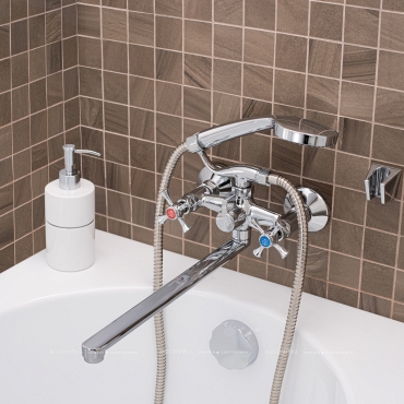 Смеситель для ванны с душем РМС SL65-140 хром глянец - 3 изображение