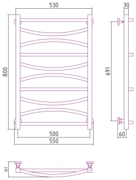 Полотенцесушитель водяной Сунержа Ажур 80х50 см 051-0255-8050 состаренная латунь - 3 изображение