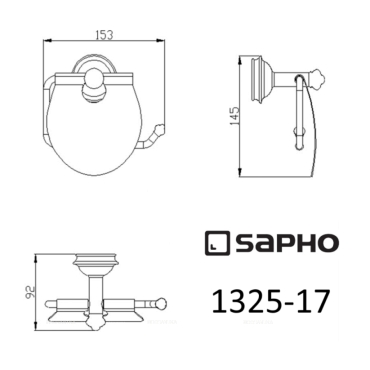 Держатель туалетной бумаги Sapho Astor 1325-17 хром - 3 изображение
