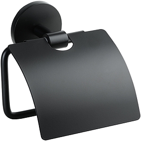 Держатель туалетной бумаги Bemeta Nox, 102512010 с крышкой, черный