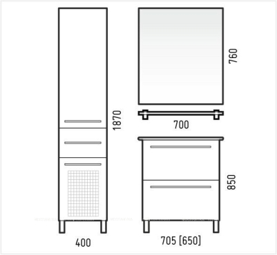 Шкаф-пенал Corozo Мирэль 40 с корзиной для белья - 3 изображение