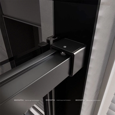 Душевая дверь Veconi Premium Trento PTD-40B, 140х200, черный матовый, стекло прозрачное - 4 изображение
