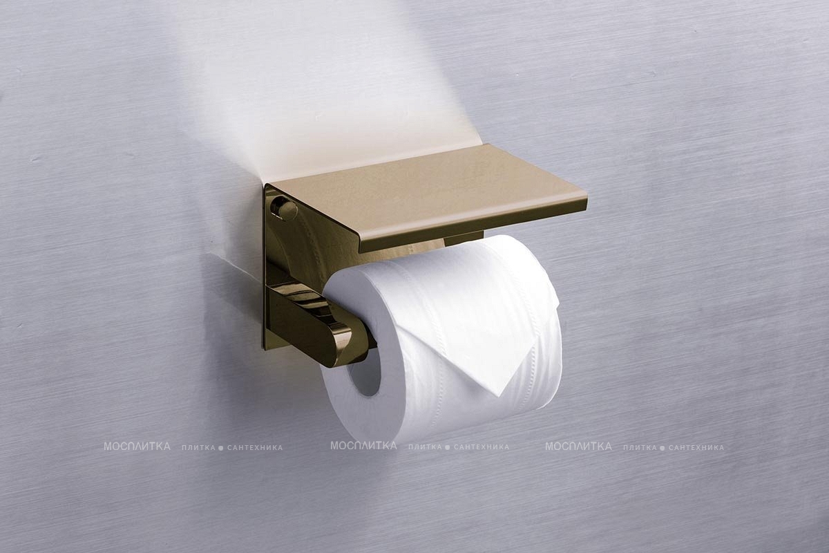 Держатель туалетной бумаги Rush Edge ED77141 Bronze с полкой для телефона - изображение 3