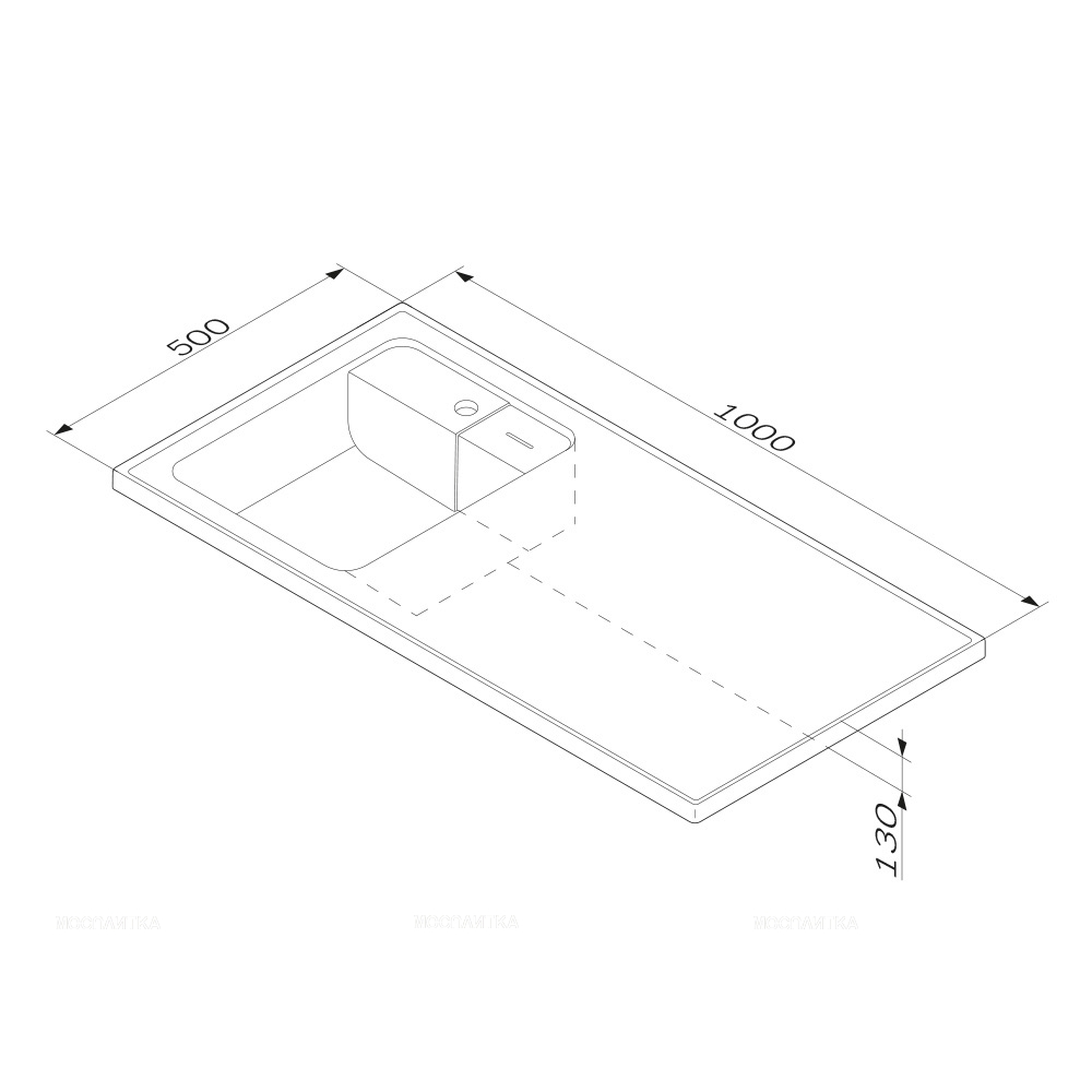 Мебельная раковина Am.Pm X-Joy 100 см M85AWPL1001WG левая, белый глянец - изображение 9