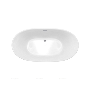 Ванна акриловая Vincea VBT-405-1700MW, 1700*800*580, цвет белый матовый, слив-перелив в комплекте, хром - 3 изображение