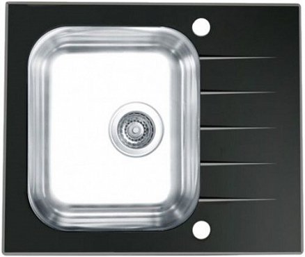 Кухонная мойка Alveus Vitro 10 1114557 черная в комплекте с сифоном клапан-автомат
