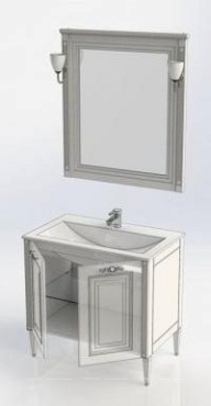 Комплект мебели для ванной Aquanet Паола 90 белый/патина золото - 10 изображение
