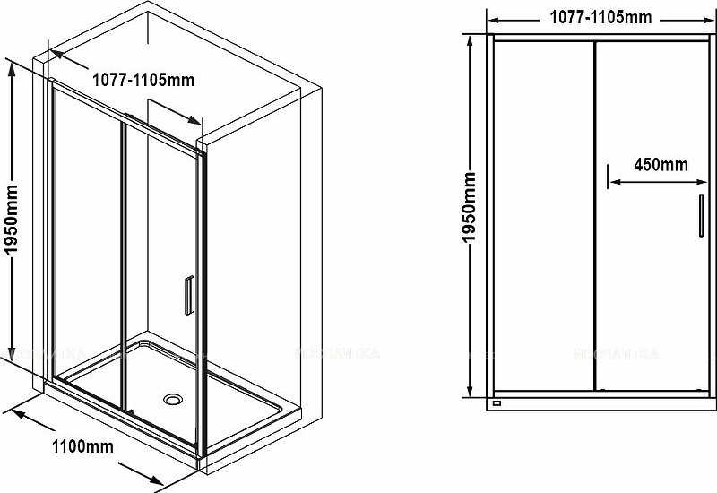 Душевая дверь Ravak Blix Slim 110 X0PMD0C00Z1 - изображение 5