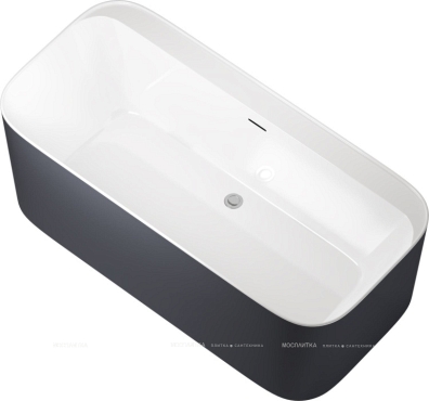 Акриловая ванна Allen Brau Infinity 170x80 2.21001.20/AM белый глянец (панель антрацит) - 2 изображение