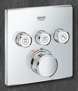 Термостат для ванны с душем Grohe Grohtherm Smartcontrol 29126000 хром глянец, на 3 потребителя