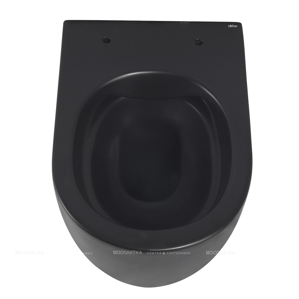 Унитаз подвесной безободковый Abber Bequem AC1104MB с крышкой-сиденьем микролифт, матовый черный - изображение 9