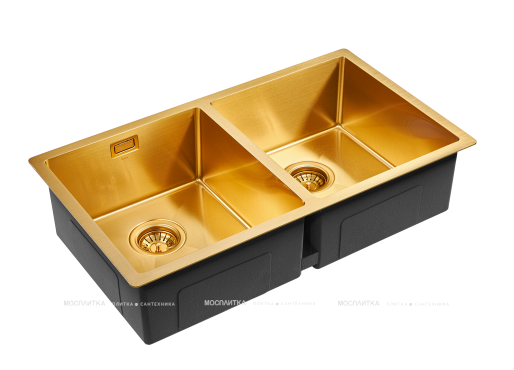 Мойка кухонная Paulmark Dopplet PM507844-BG брашированное золото - 2 изображение