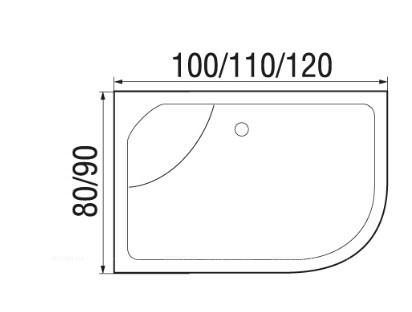 Душевая кабина River 110х80 см Nara 110/80/44 МТ L профиль хром матовый, стекло матовое - 4 изображение