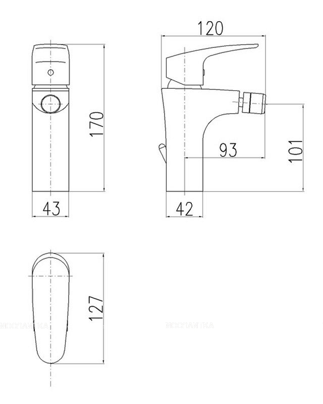 Смеситель для биде Rav-Slezak Amur AM745.5, с донным клапаном пластик, хром - изображение 2
