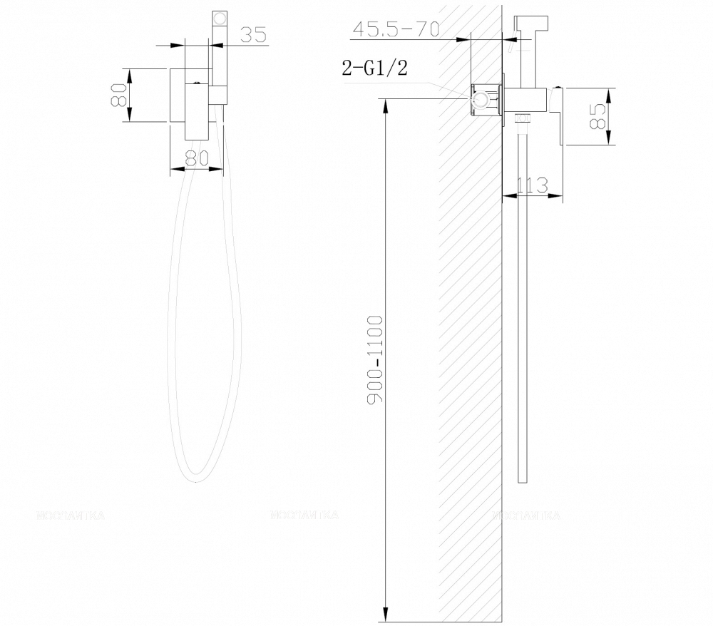 Гигиенический душ Abber Daheim AF8226 со смесителем, хром глянец - изображение 4