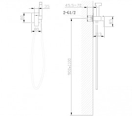 Гигиенический душ Abber Daheim AF8226 со смесителем, хром глянец