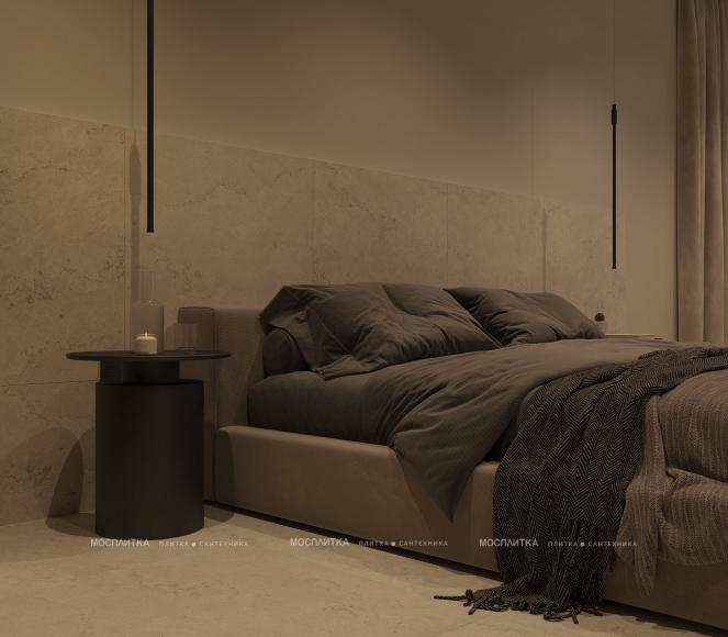 Дизайн Спальня в стиле Минимализм в бежевом цвете №13245